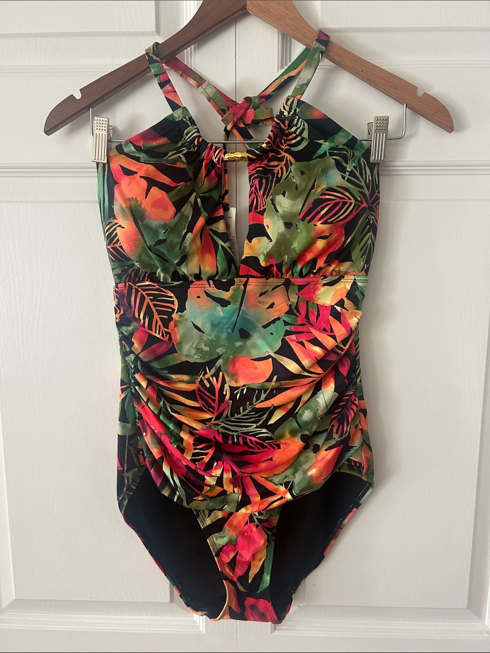 Lauren by Ralph Lauren One Piece Halter Swimsuit Sz 8